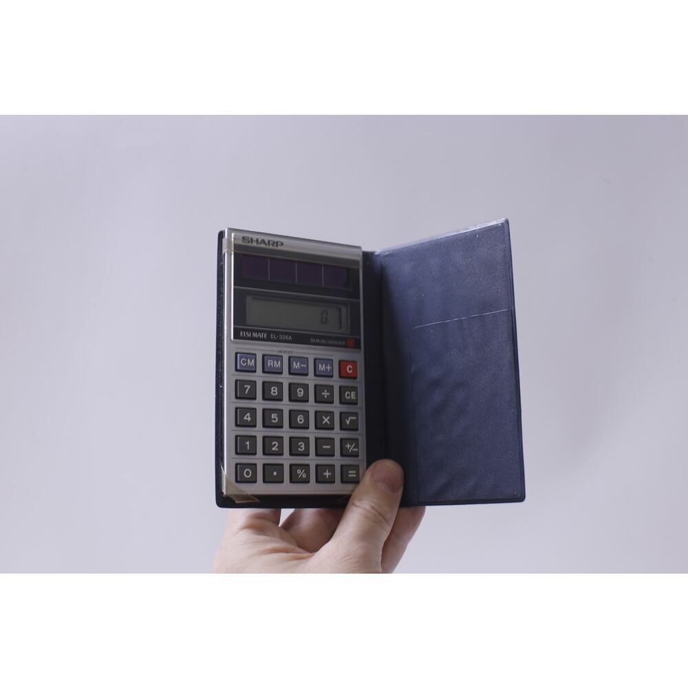 Sharp, Elsi Mate, EL-326A, Calculator, Solar Cell, Office, School ~ 250310-WH 54